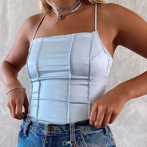 Motel “corset” style lace up tank